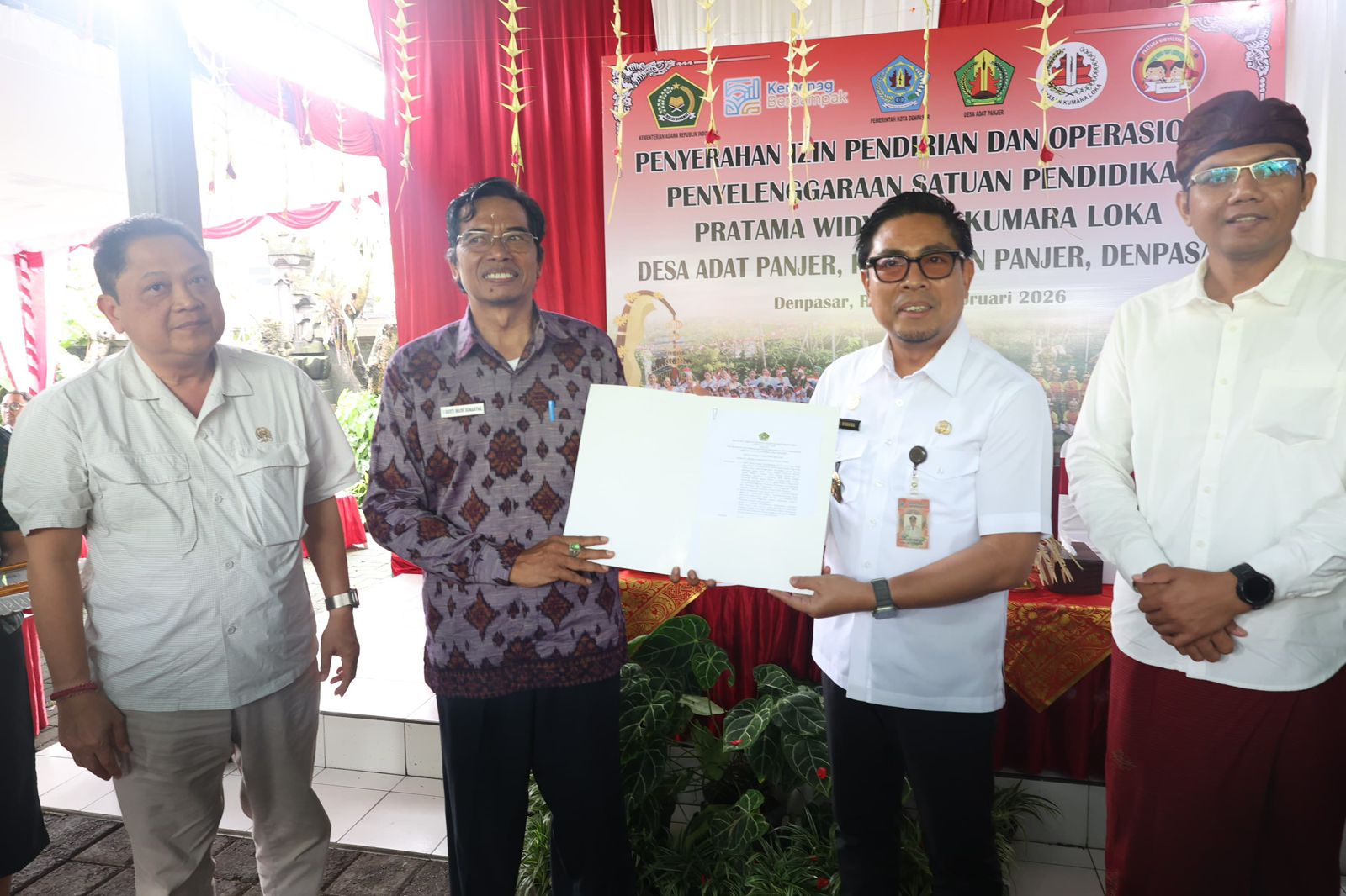 Wawali Arya Wibawa Apresiasi Peresmian Satuan Pendidikan Pratama Widyalaya Kumala Loka Panjer. 