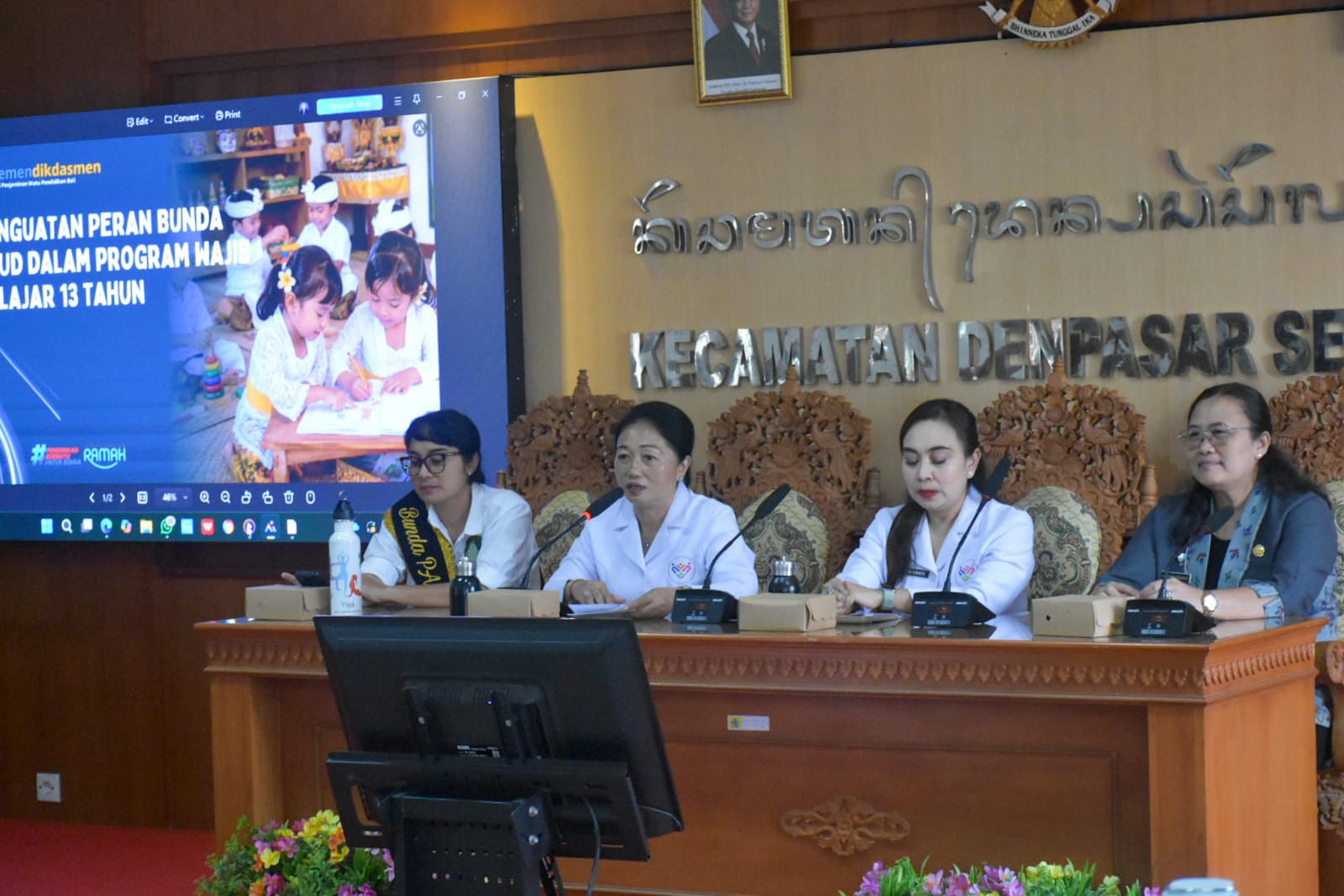 Bunda PAUD Denpasar, Ny. Sagung Antari Komitmen Sukseskan Program Wajib Belajar 13 Tahun,   Jamin Akses Pendidikan Berkualitas Bagi Anak Usia Dini Lewat 1 Tahun Pra Sekolah. 
