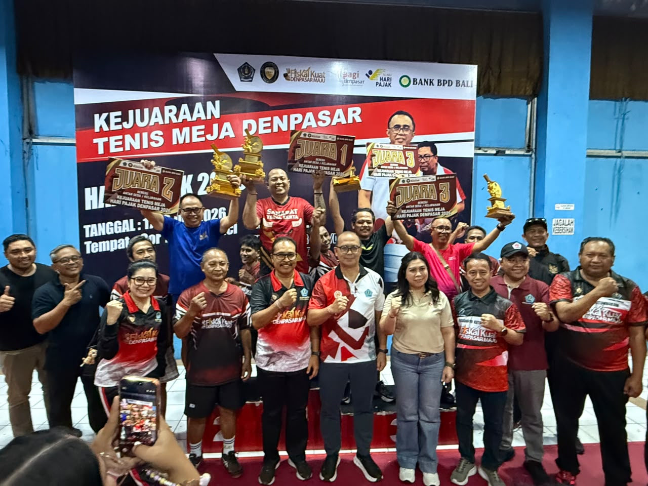 Turnamen Tenis Meja Hari Pajak Resmi Ditutup, Desa Tegal Kertha Dan Desa Sumerta Kaja Jadi Juara  Wahana Pembibitan Atlet dan Penguatan Kolaborasi. 